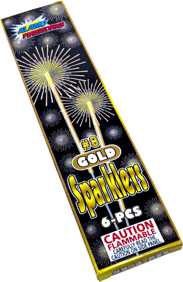 #8 Gold Sparklers — Alamo Fireworks