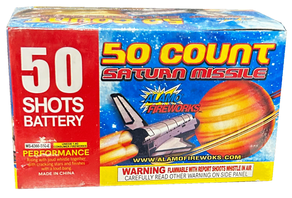 50 Count Saturn Missile — Alamo Fireworks
