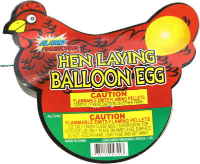 HEN LAYS BALLOON